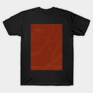 Brown Ornamental Leather Stripes, natural and ecological leather print #50 T-Shirt